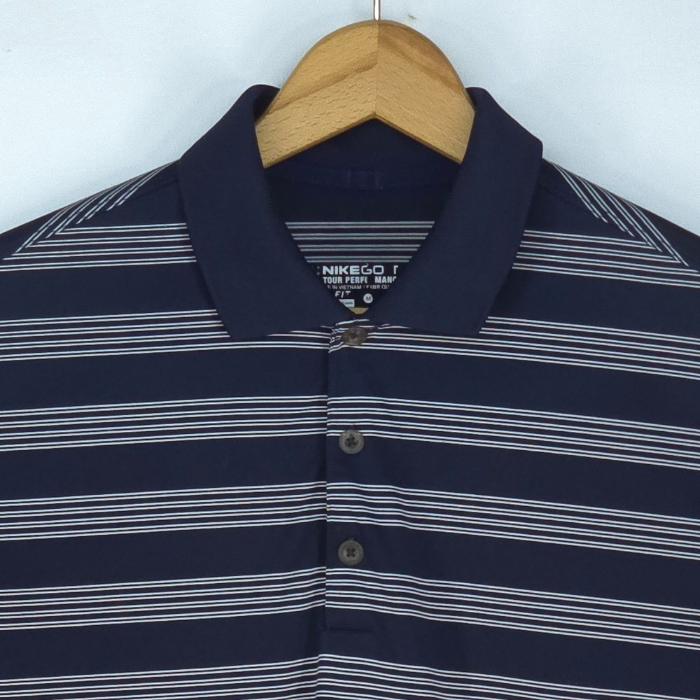 Nike Golf Tour Performance Polo Shirt Men Medium Tech Core Stripe Outdoor Preppy